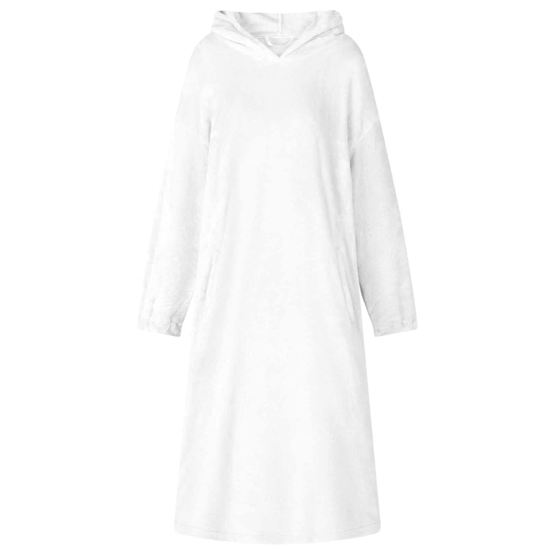 Afbeelding laden in galerijviewer, Vidaxl deken hoodie wit m flanel
