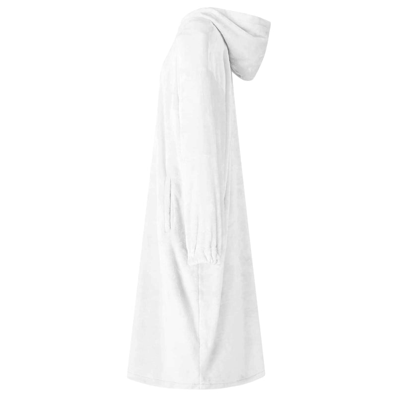 Afbeelding laden in galerijviewer, Vidaxl deken hoodie wit l flanel
