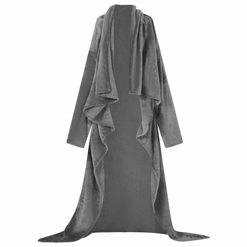 Afbeelding laden in galerijviewer, Vidaxl deken hoodie donkergrijs f flanel

