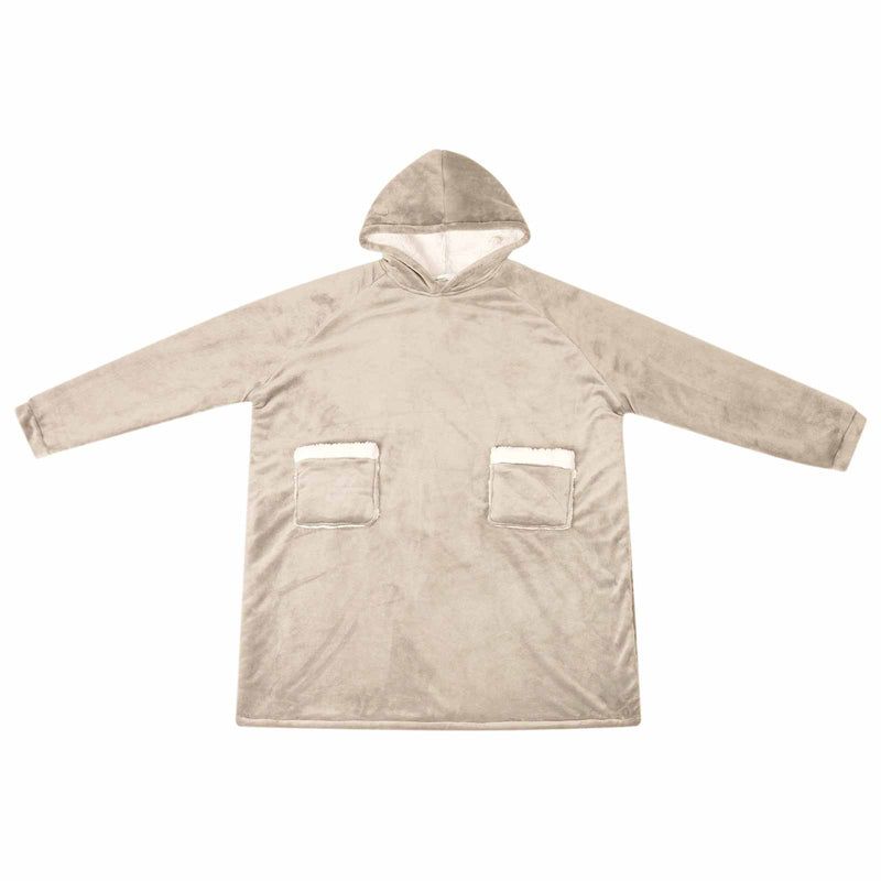 Afbeelding laden in galerijviewer, Vidaxl deken hoodie beige l fleece en flanel
