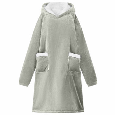 Vidaxl deken hoodie grijs m fleece en flanel