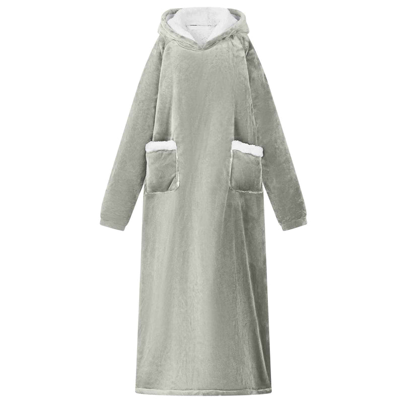 Afbeelding laden in galerijviewer, Vidaxl deken hoodie grijs m fleece en flanel
