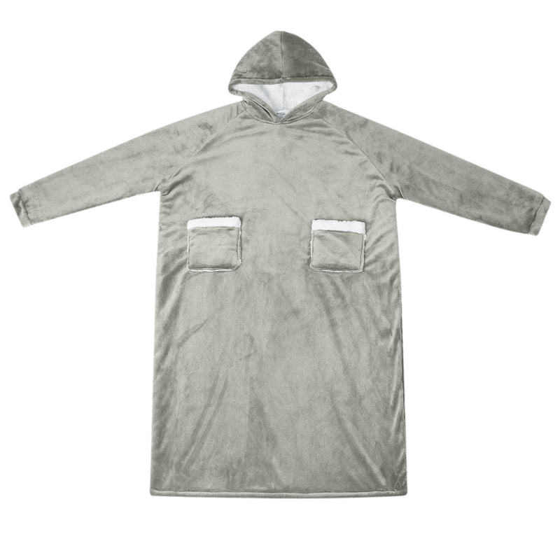 Afbeelding laden in galerijviewer, Vidaxl deken hoodie grijs m fleece en flanel
