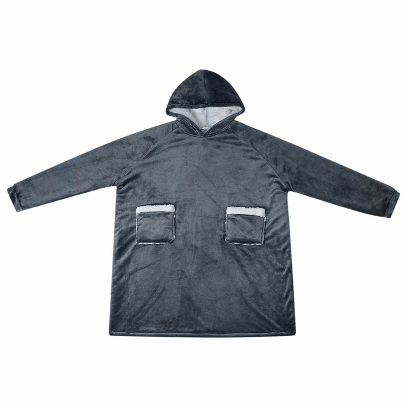 Afbeelding laden in galerijviewer, Vidaxl deken hoodie marineblauw m fleece en flanel
