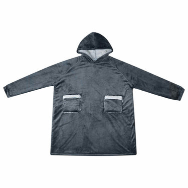 Vidaxl deken hoodie marineblauw l fleece en flanel