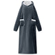 Vidaxl deken hoodie marineblauw l fleece en flanel