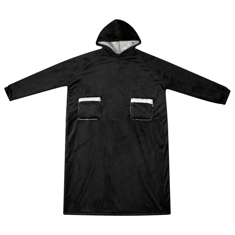 ギャラリービューアに画像をロードする, Vidaxl deken hoodie zwart m fleece en flanel
