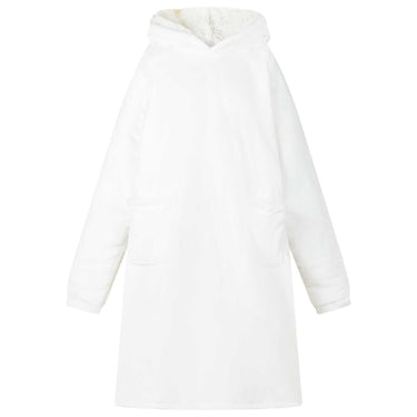 Vidaxl deken hoodie wit l fleece en flanel