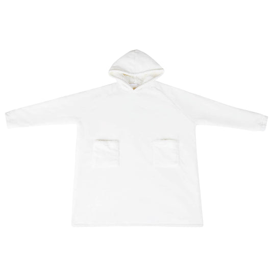 Vidaxl deken hoodie wit l fleece en flanel