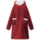 Vidaxl deken hoodie bordeaux rood m fleece en flanel
