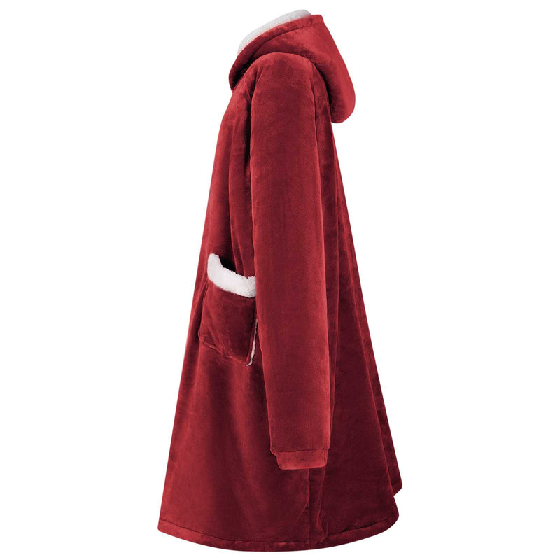 ギャラリービューアに画像をロードする, Vidaxl deken hoodie bordeaux rood l fleece en flanel
