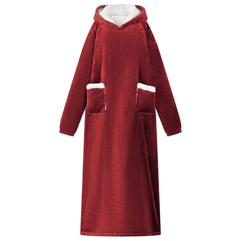 ギャラリービューアに画像をロードする, Vidaxl deken hoodie bordeaux rood m fleece en flanel

