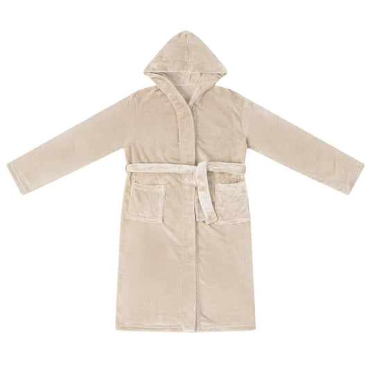 Vidaxl badjas hoodie beige s flanel