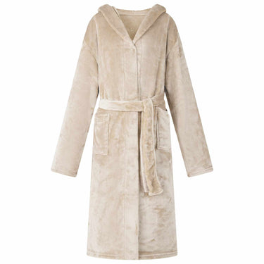 Vidaxl badjas hoodie beige m flanel