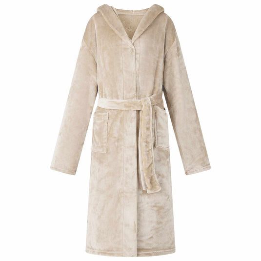 Vidaxl badjas hoodie beige xxl flanel
