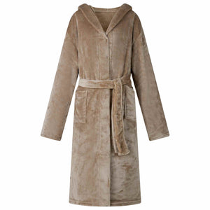 Vidaxl badjas hoodie kameel xxl flanel