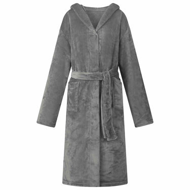 Vidaxl badjas hoodie donkergrijs s flanel