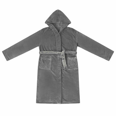 Vidaxl badjas hoodie donkergrijs xl flanel