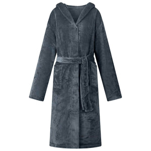 Vidaxl badjas hoodie marineblauw xl flanel