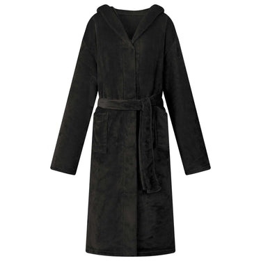 Vidaxl badjas hoodie zwart m flanel