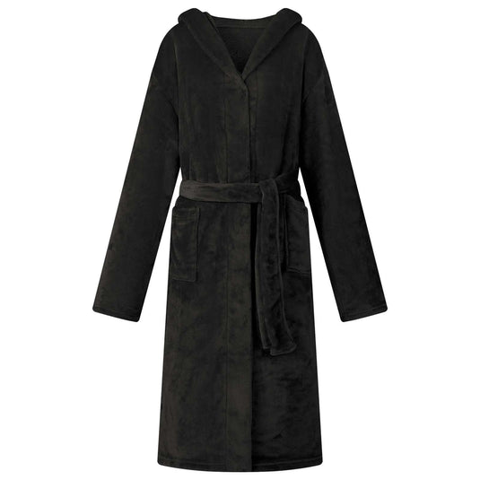 Vidaxl badjas hoodie zwart xxl flanel