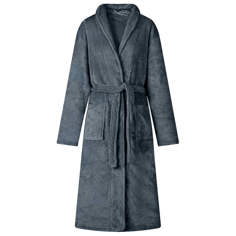 Afbeelding laden in galerijviewer, Vidaxl badjas zonder kap marineblauw xxl flanel
