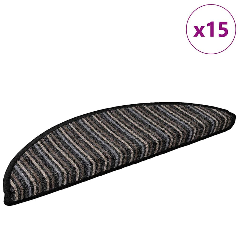 Afbeelding laden in galerijviewer, Vidaxl zelfklevende trapmatten 15 pcs antraciet 56 x 17 x 3 cm
