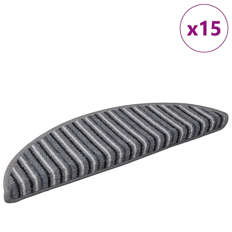 Afbeelding laden in galerijviewer, Vidaxl zelfklevende trapmatten 15 pcs grijs 56 x 17 x 3 cm
