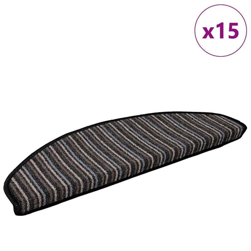 Afbeelding laden in galerijviewer, Vidaxl zelfklevende trapmatten 15 pcs antraciet 65 x 21 x 4 cm
