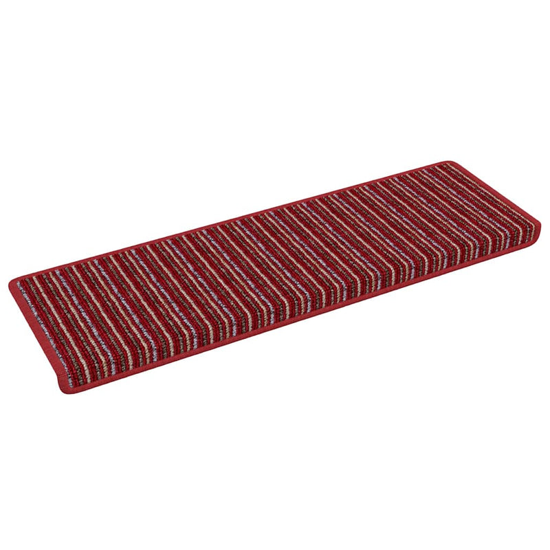 Afbeelding laden in galerijviewer, Vidaxl zelfklevende trapmatten gestreept 15 pcs rood 65 x 21 x 4 cm

