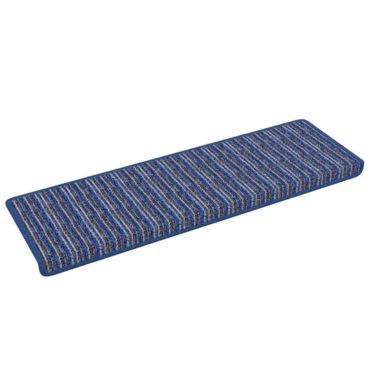 Vidaxl zelfklevende trapmatten gestreept 15 pcs blauw 65 x 21 x 4 cm
