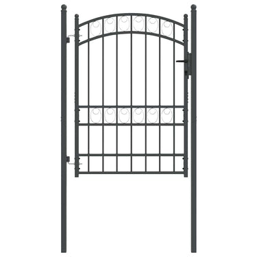 Vidaxl hekpoort met slot grijs 170 x 100 cm poedergecoat staal
