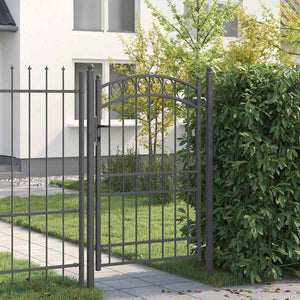 Vidaxl hekpoort met slot grijs 200 x 100 cm poedergecoat staal