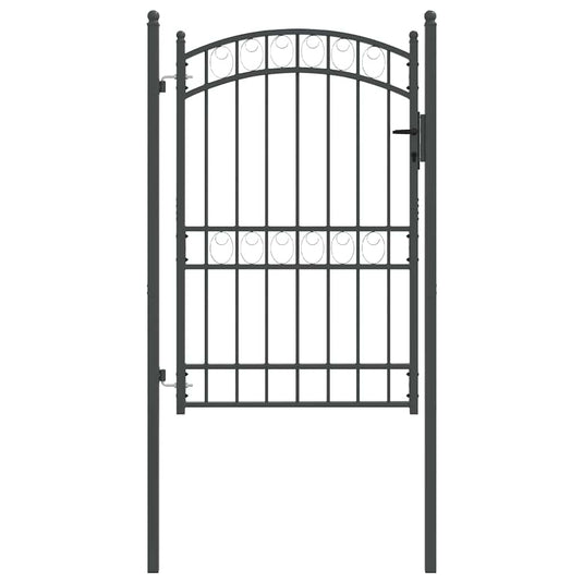 Vidaxl hekpoort met slot grijs 200 x 100 cm poedergecoat staal