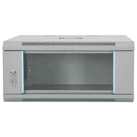 Vidaxl netwerk kabinet met opslag grijs 60 x 45 x 28 cm staal