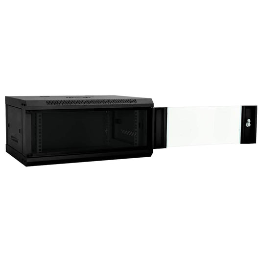 Vidaxl netwerk kabinet met opslag zwart 60 x 35 x 28 cm staal