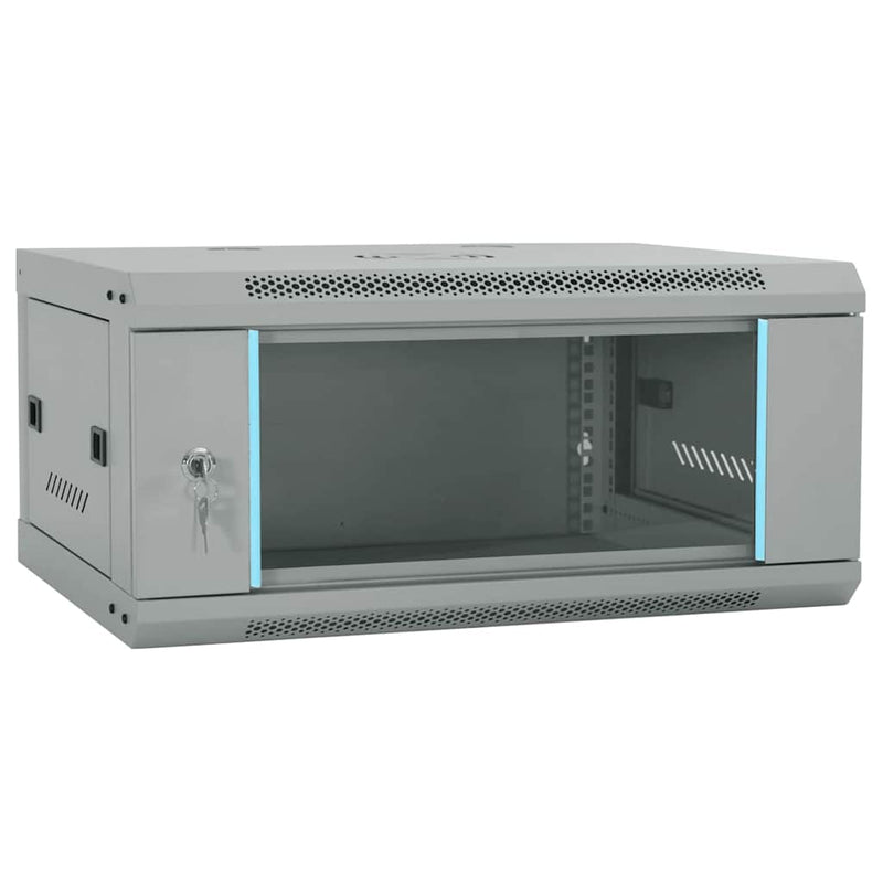 ギャラリービューアに画像をロードする, Vidaxl netwerk kabinet met opslag grijs 60 x 35 x 28 cm staal
