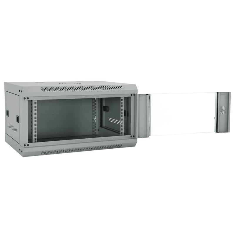 Chargez l'image dans la visionneuse de la galerie, Vidaxl netwerk kabinet met opslag grijs 60 x 45 x 35 cm staal
