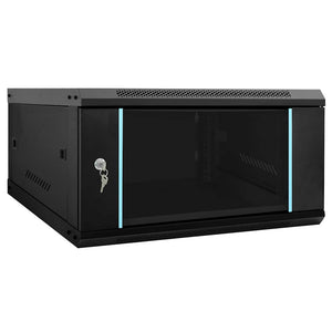 Vidaxl netwerk kabinet met opslag zwart 60 x 60 x 35 cm staal