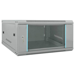 Vidaxl netwerk kabinet met opslag grijs 60 x 60 x 35 cm staal