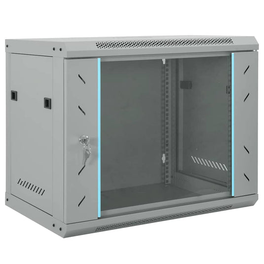 Vidaxl netwerk kabinet met opslag grijs 60 x 45 x 50 cm staal