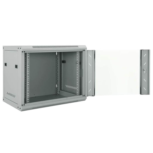 Vidaxl netwerk kabinet met opslag grijs 60 x 45 x 50 cm staal