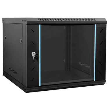 Vidaxl netwerk kabinet met opslag zwart 60 x 60 x 50 cm staal