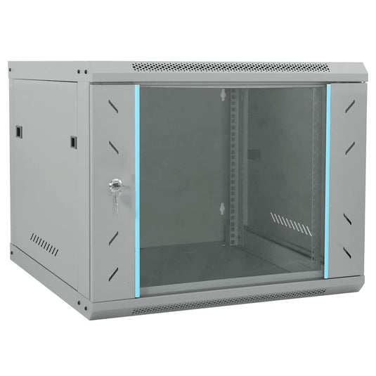 Vidaxl netwerk kabinet met opslag grijs 60 x 60 x 50 cm staal