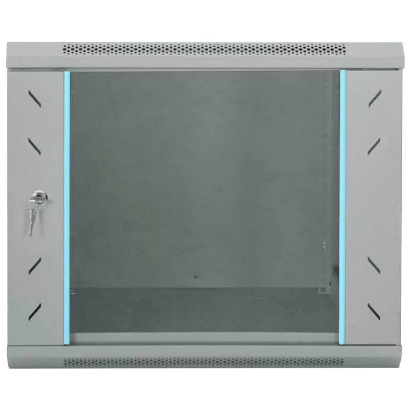 Afbeelding laden in galerijviewer, Vidaxl netwerk kabinet met opslag grijs 60 x 60 x 50 cm staal
