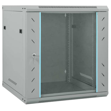 Vidaxl netwerk kabinet met opslag grijs 60 x 60 x 65 cm staal