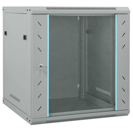 Vidaxl netwerk kabinet met opslag grijs 60 x 60 x 65 cm staal