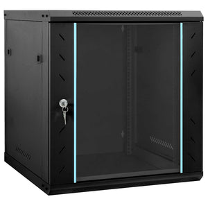 Vidaxl netwerk kabinet met opslag zwart 60 x 45 x 65 cm staal