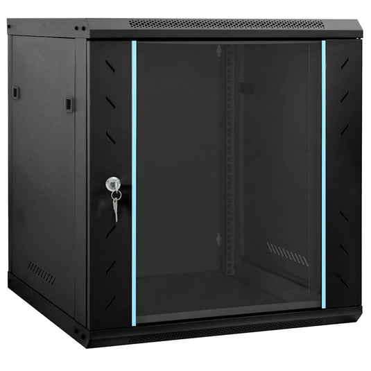 Vidaxl netwerk kabinet met opslag zwart 60 x 45 x 65 cm staal