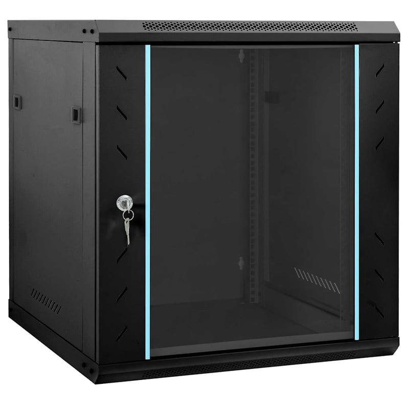 ギャラリービューアに画像をロードする, Vidaxl netwerk kabinet met opslag zwart 60 x 45 x 65 cm staal

